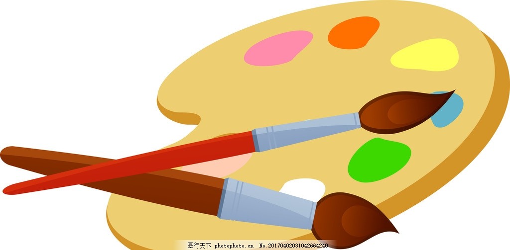 颜料盘插画设计