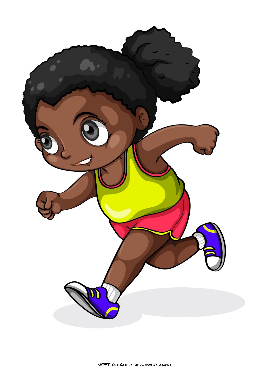 矢量运动跑步EPS,可爱的卡通儿童人物矢量素