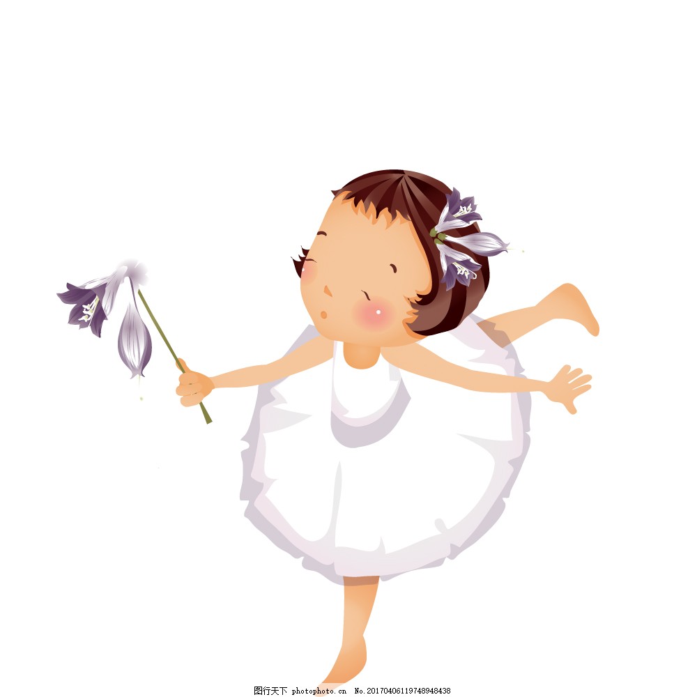 卡通芭蕾舞女孩-图行天下图库