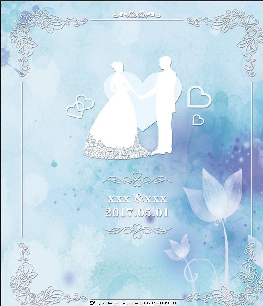 淡蓝色唯美浪漫婚礼背景 淡蓝色 唯美 浪漫 欧式 清新 婚礼背景 设计