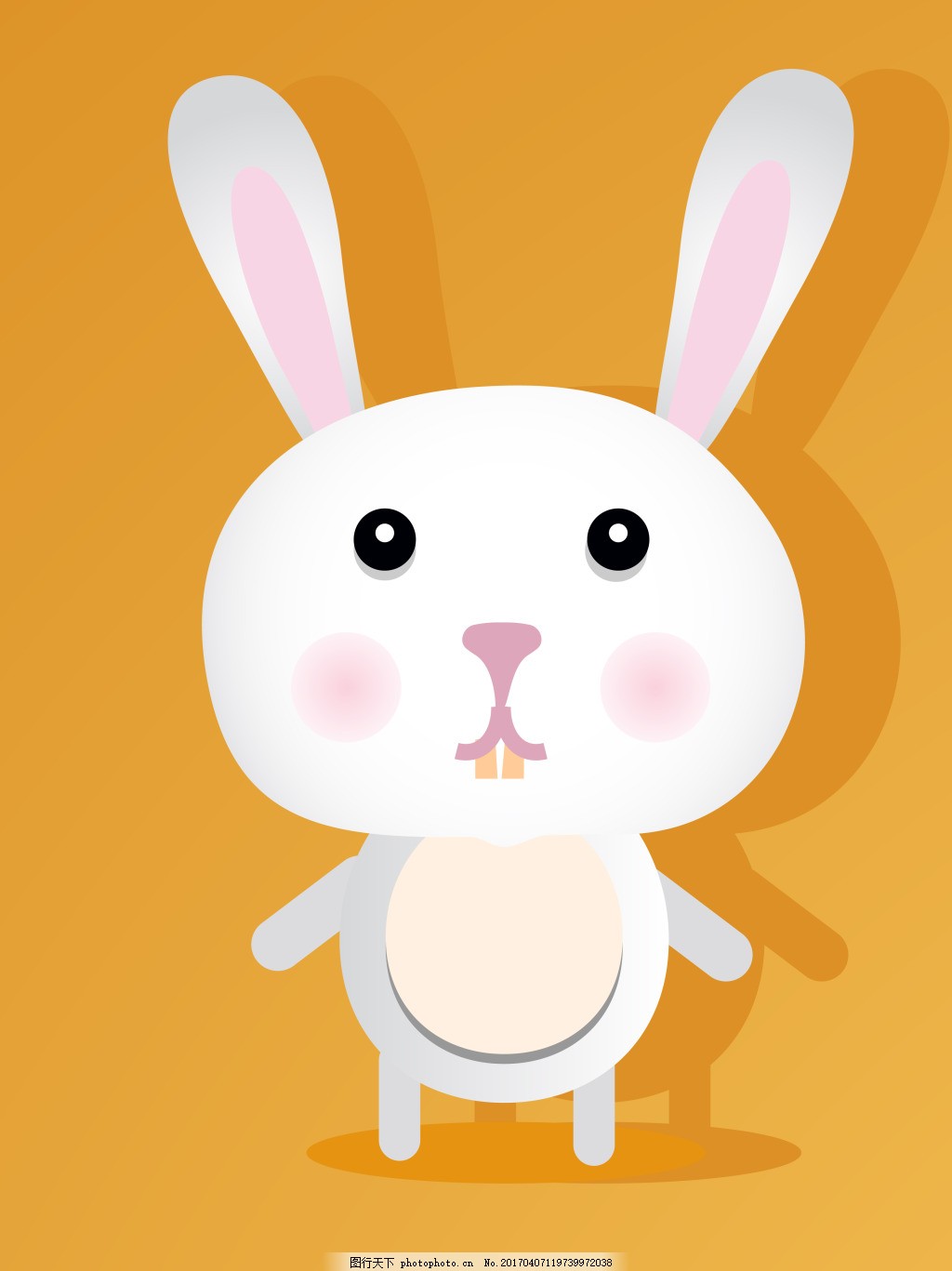 卡通可愛兔子PSD圖案素材免費下載，可愛卡通圖片，尺寸2000 × 2000px - Lovepik