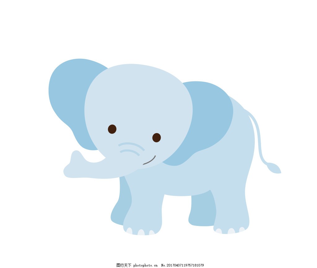 卡通大象,卡通动物矢量图图片下载 可爱卡通动