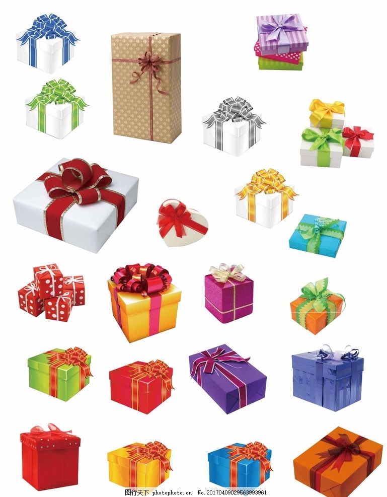 礼品,节日礼品 彩带 圣诞节礼物 丝带 蝴蝶结 丝带花-图行天下图库