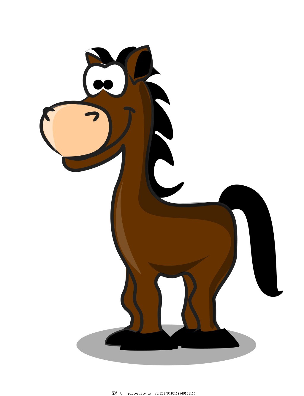 矢量卡通马EPS,可爱的卡通动物 矢量素材图片