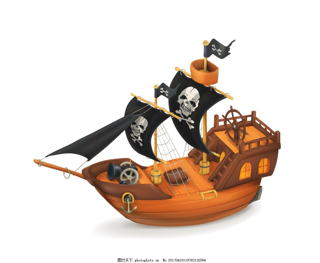 卡通海盗船EPS,矢量 卡通人物头像卡通人物形
