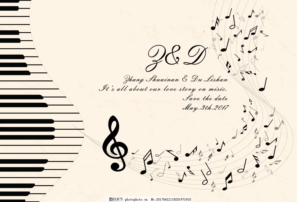 音乐字符婚礼背景钢琴键盘音符元素背景