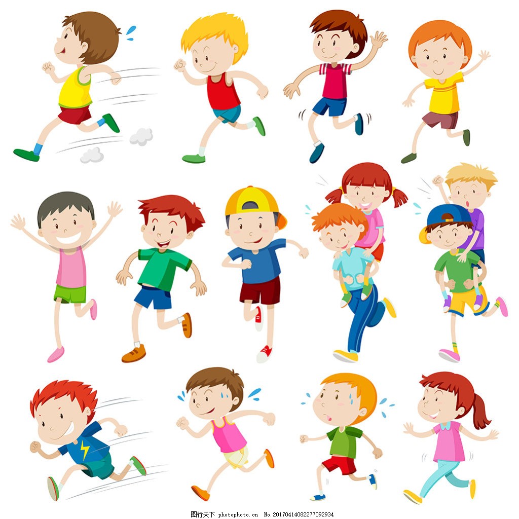 各种小孩做运动插图设计图片_儿童插画_动漫卡通_图行天下图库