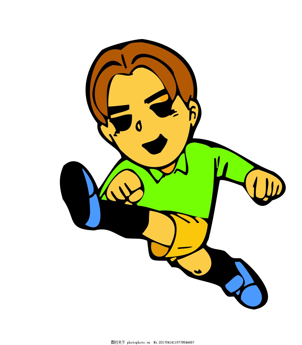 跳高比赛矢量人物EPS,可爱卡通运动员矢量素