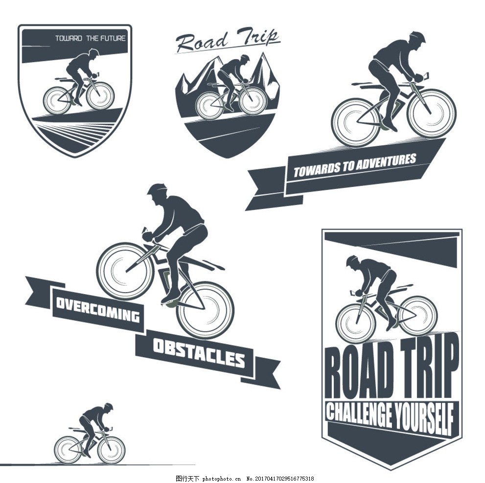 矢量自行车,自行车比赛 山地自行车 海报-图行
