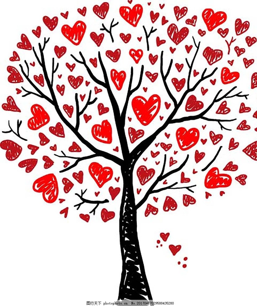 爱心树,心形 心型 礼盒 礼品 礼物 礼包 丝带 情人