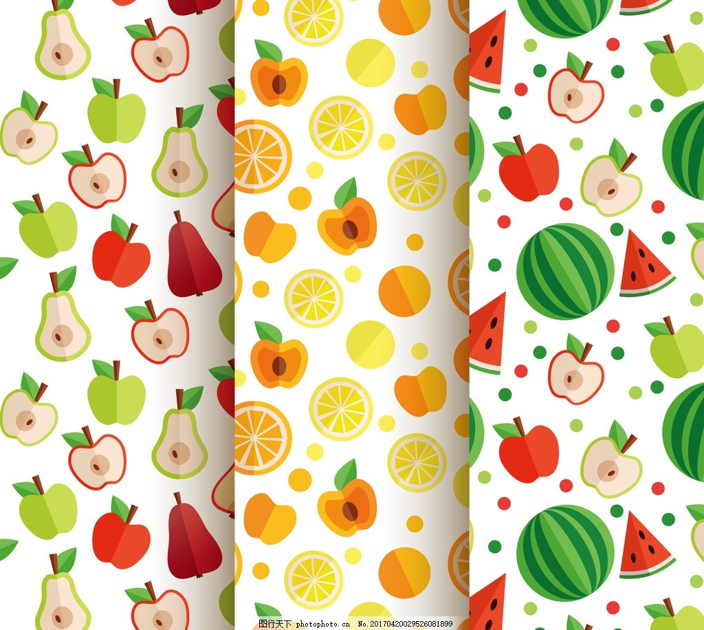创意水果背景素材,水果底纹 水果图案 矢量水果