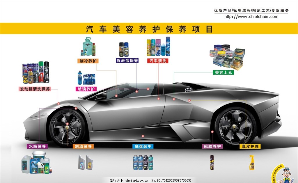 汽车美容 美容项目 汽车护理 车内清洗 清洁 cdr设计 海报设计 广告