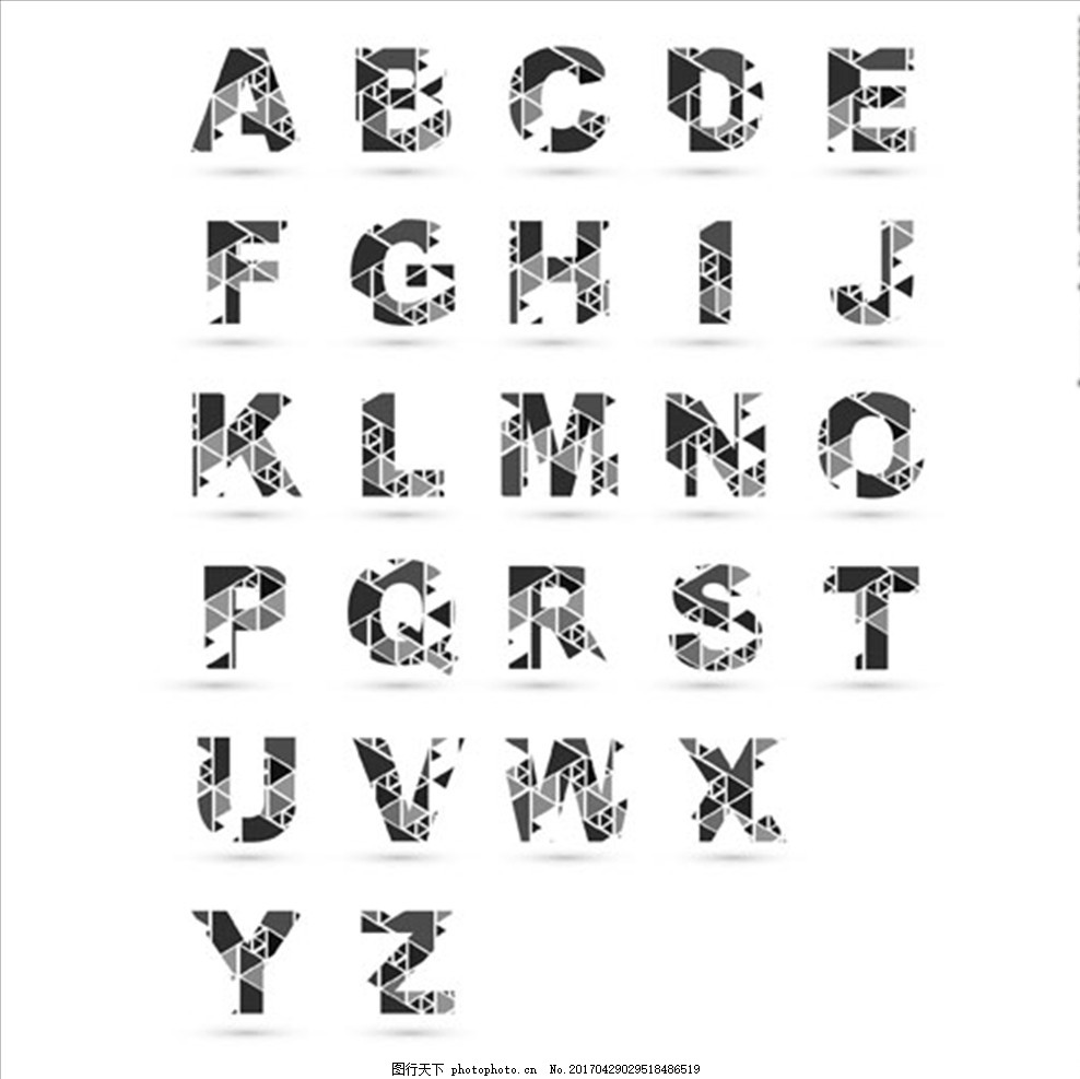 现代几何体英文字母设计图片_设计案例_广告设计_图行天下图库