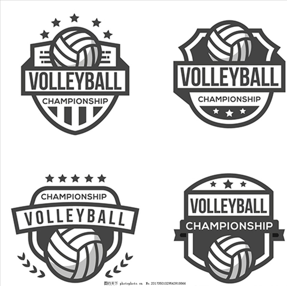 排球比赛培训俱乐部标志logo 女排精神 排球运动 气排球 排球海报