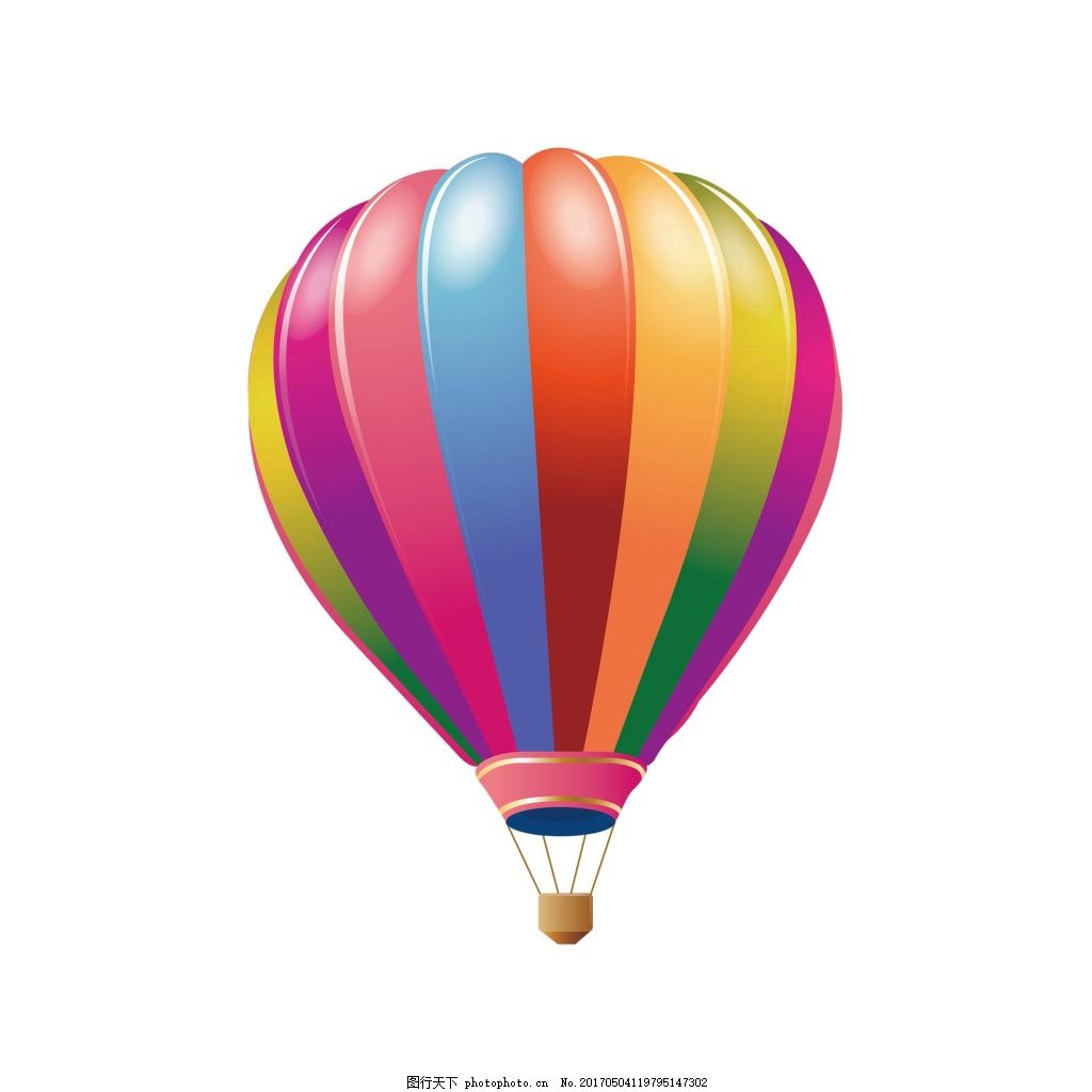 矢量彩色气球元素,降落伞-图行天下图库