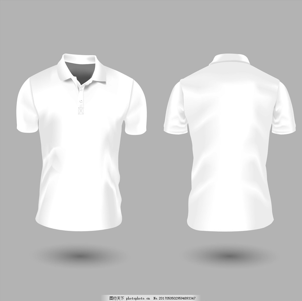 白色男性短袖polo衫,文化衫 广告衫 矢量服装素