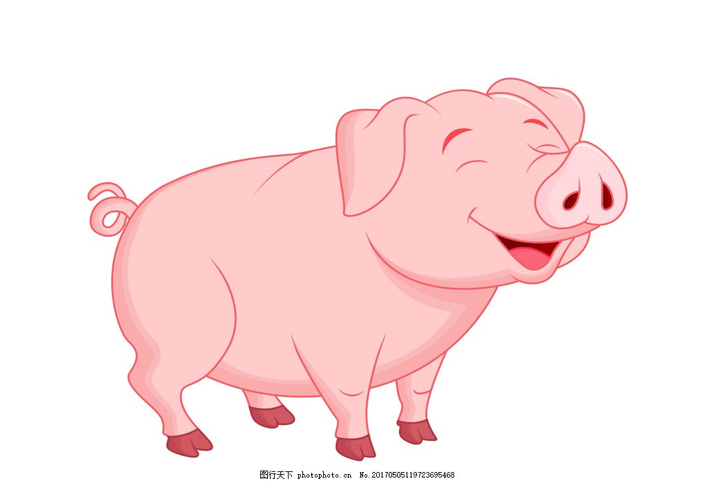 矢量卡通猪EPS,卡通家畜动物矢量素材图片下