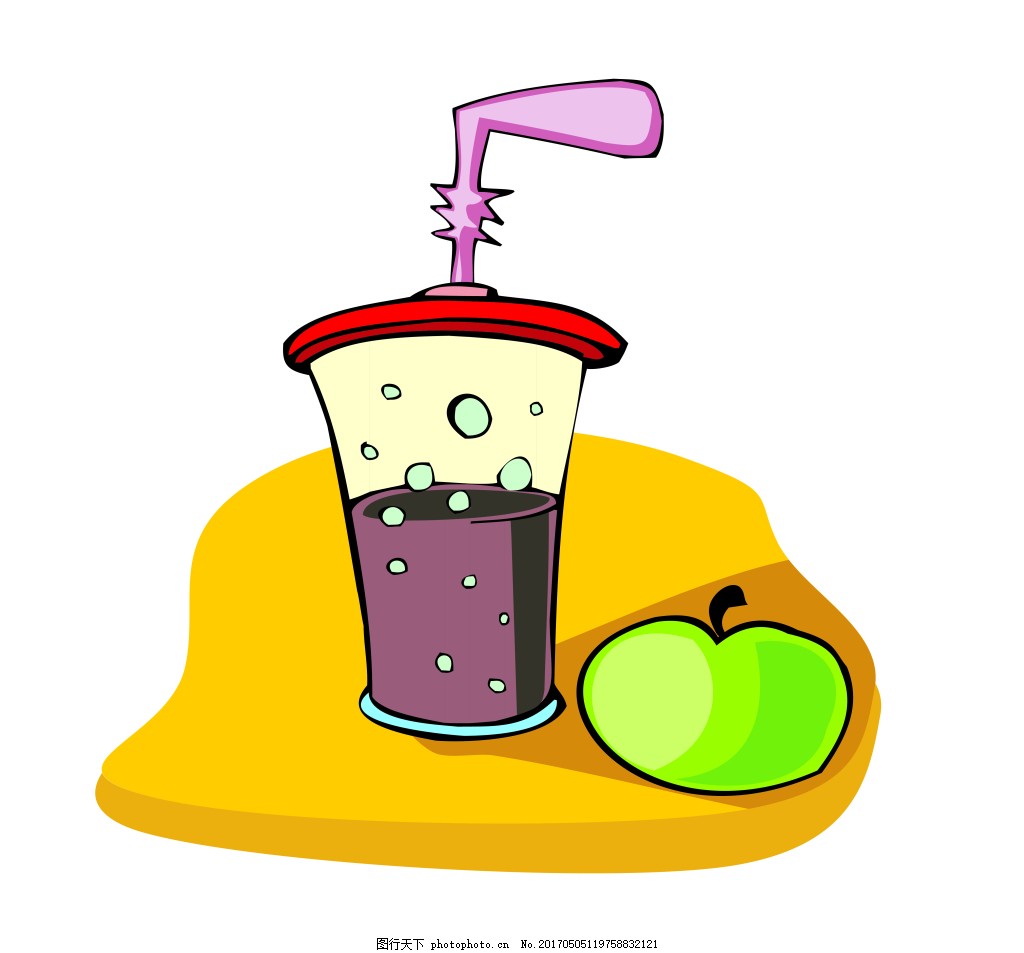 矢量卡通奶茶EPS,卡通食物酒水模板下载 果汁