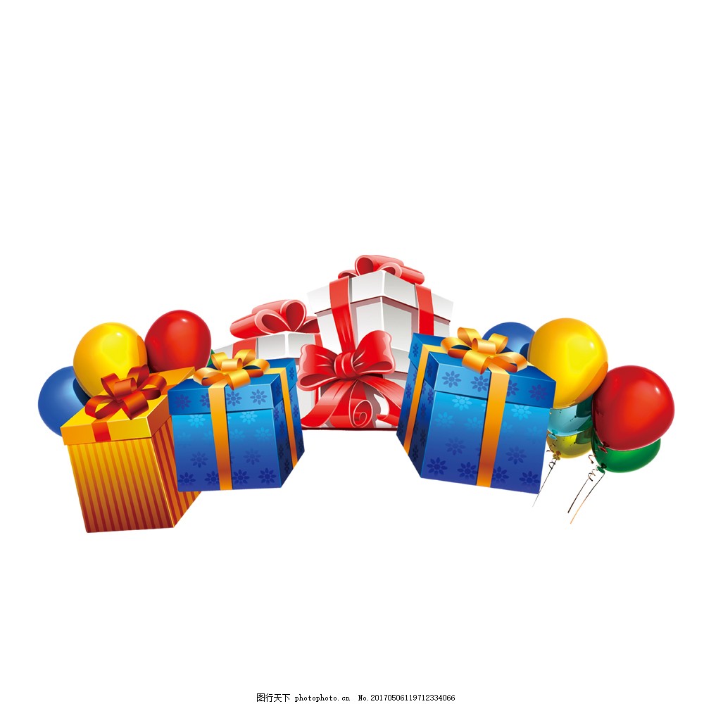 礼物盒子气球-图行天下图库