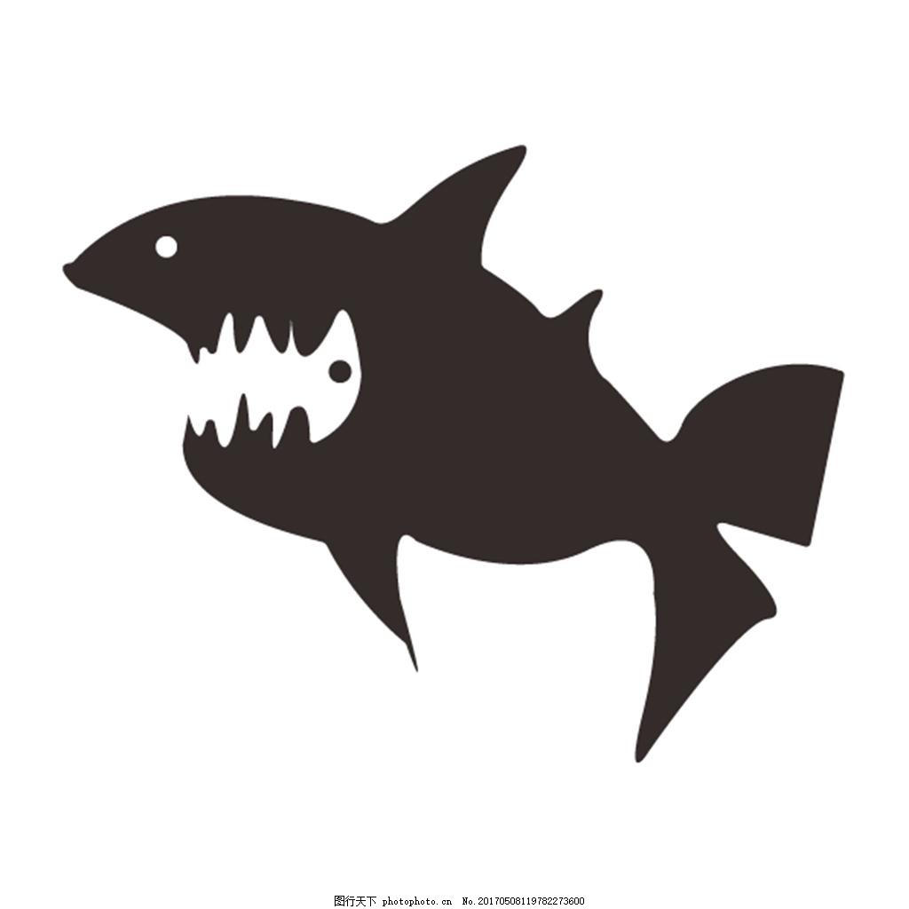 鱼和鱼骨的正负形,正负形图行 鲨鱼-图行天下图库