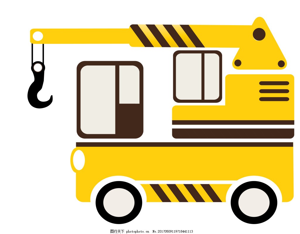 矢量黄色拉货车EPS,卡通交通工具矢量图片下