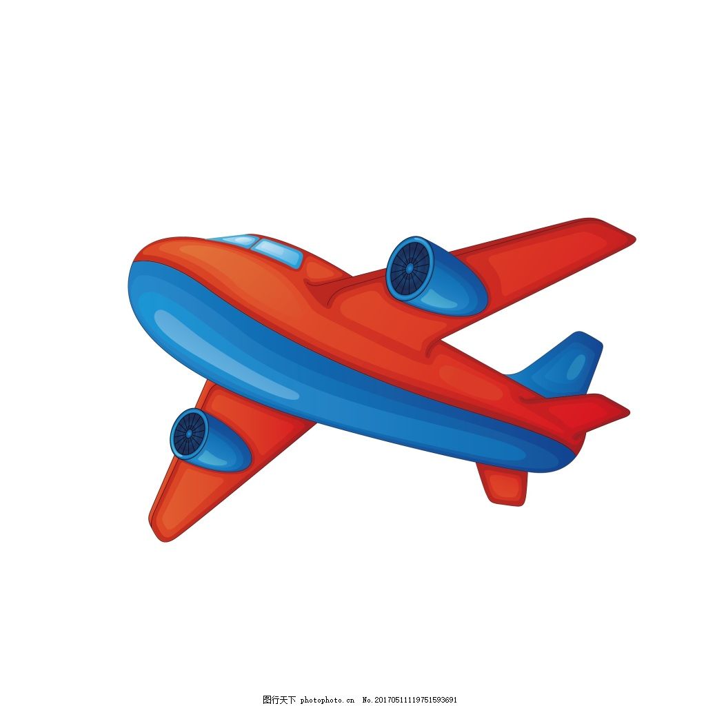 卡通玩具飞机,彩色 装饰 图案-图行天下图库