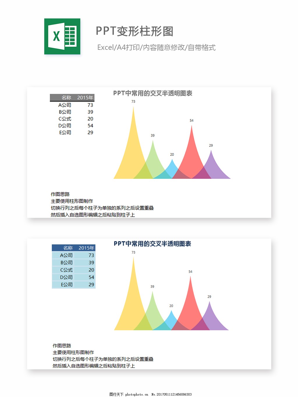 PPT变形柱形图-Excel图表图片