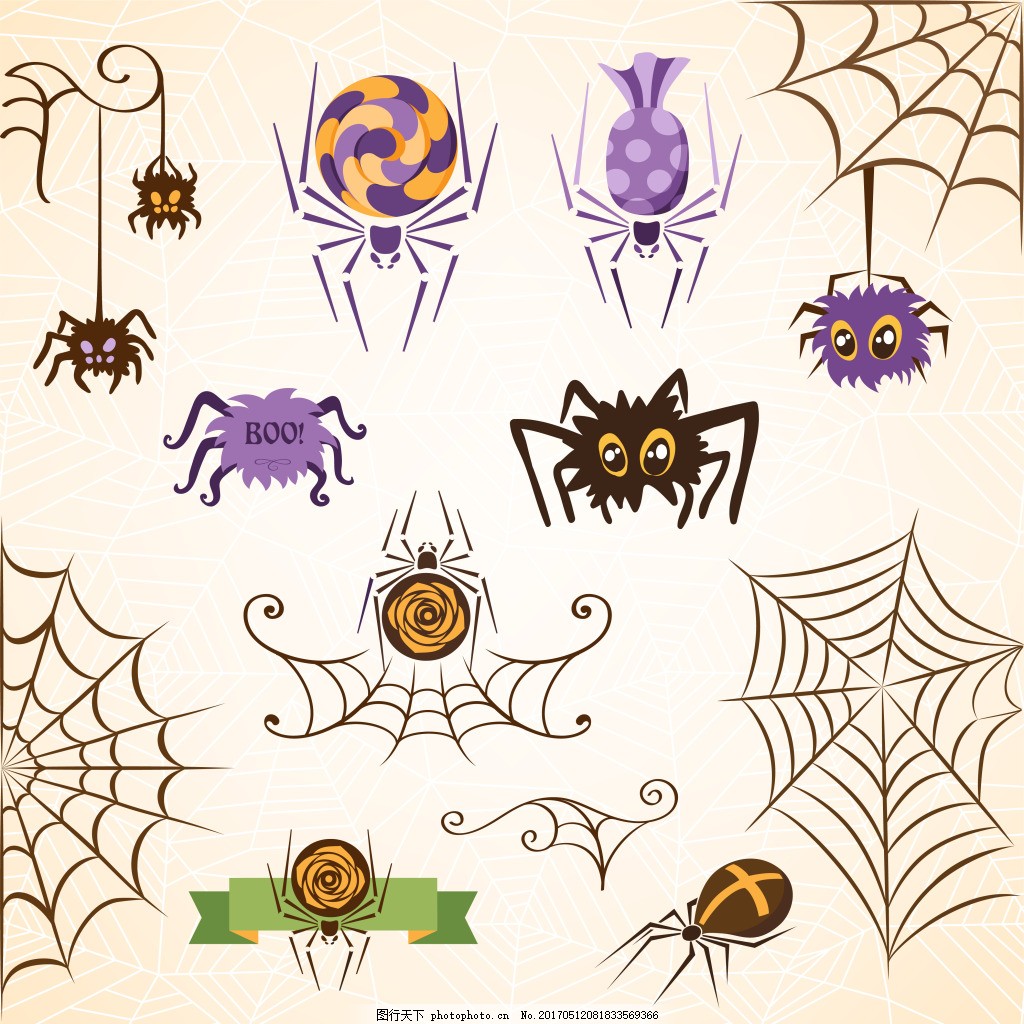 恐怖的蜘蛛 卡通 动物 恐怖 蜘蛛 蜘蛛网