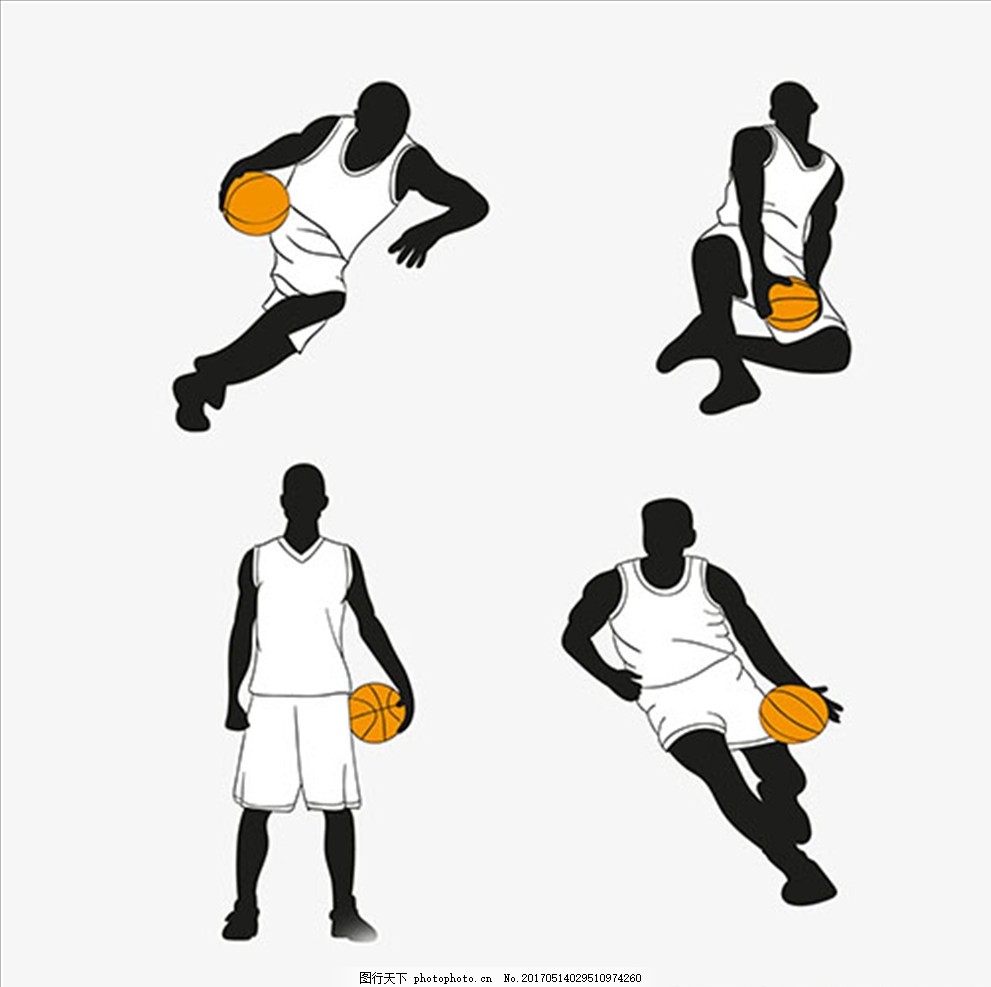 篮球运动轮廓剪影,篮球海报 篮球赛海报 校园篮球比赛-图行天下图库