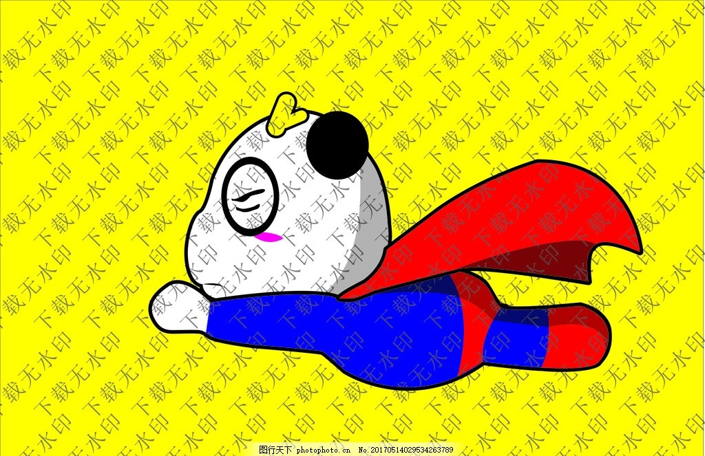 熊猫超人 矢量图图片