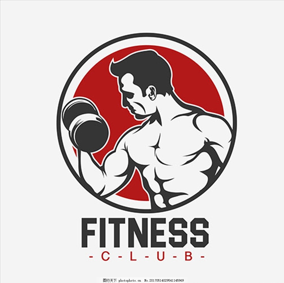 健身房健美减肥班标志LOGO,健身海报 健身传