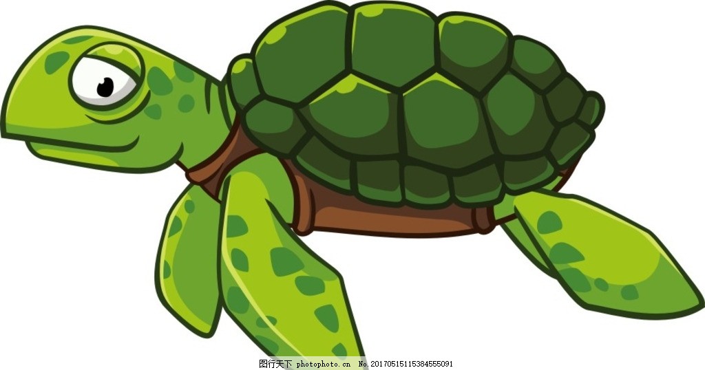 卡通乌龟 卡通动物 手绘乌龟 绿色乌龟 广告设计 卡通设计