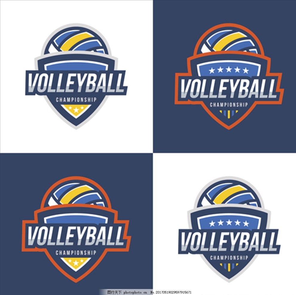 排球比赛培训俱乐部标志logo 女排精神 排球运动 气排球 排球海报