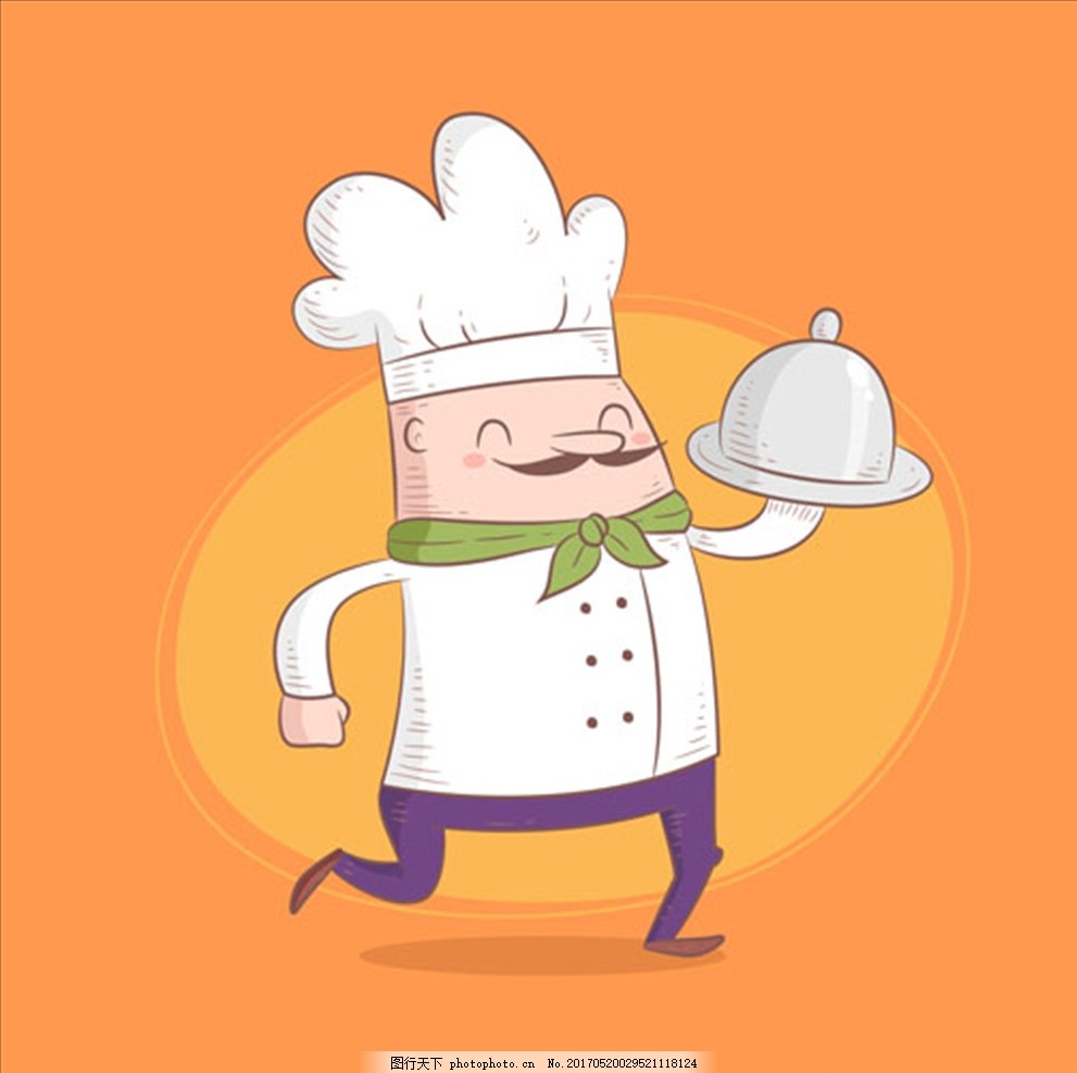 卡通微笑着端菜的胖厨师,厨神 厨神驾到