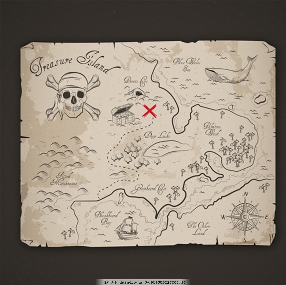 海盗宝藏地形图草图