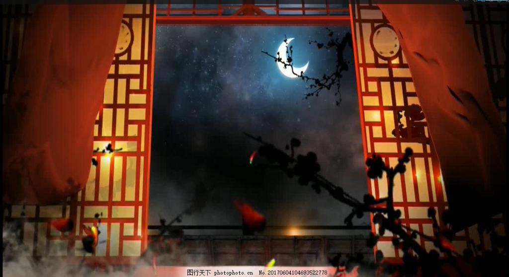 床前明月光视频背景素材