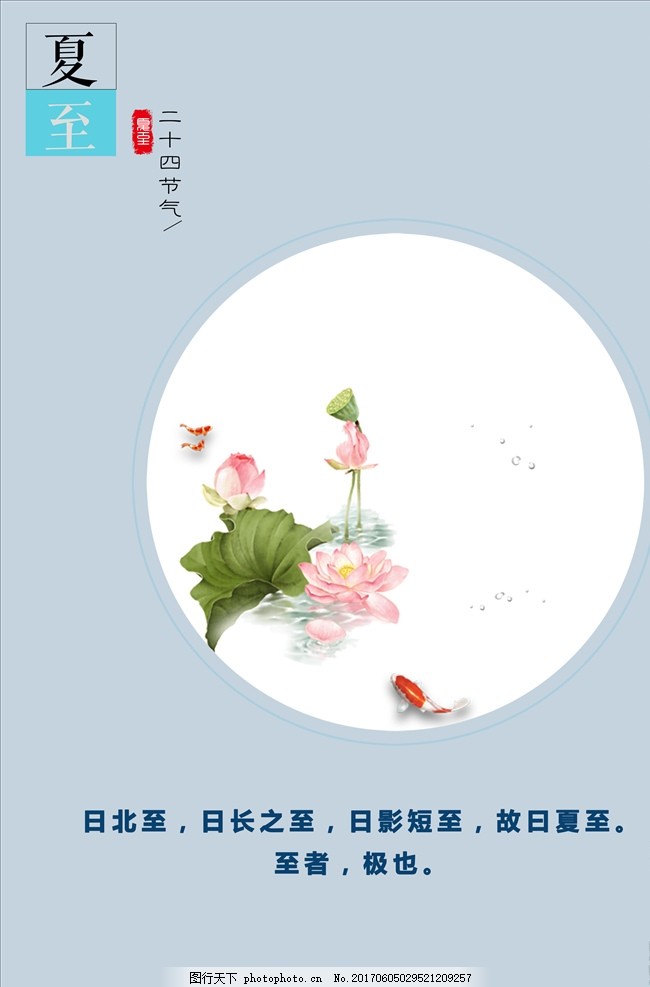 夏至荷花海报图片