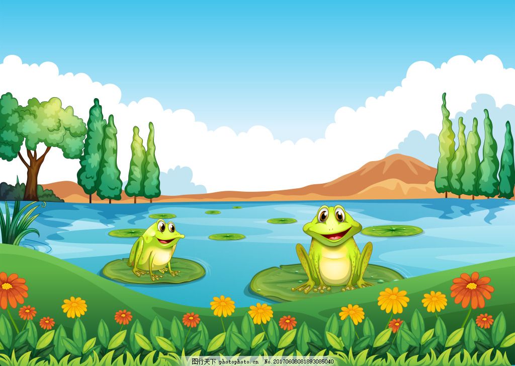 池塘里的青蛙图片