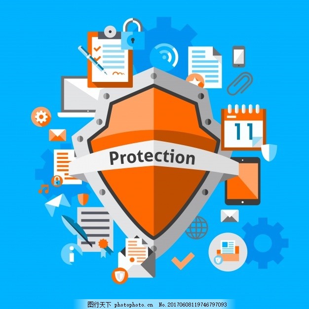 保护背景设计,图标 壁纸 互联网 安全 防病毒-图