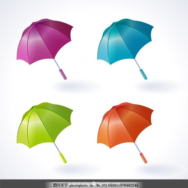 彩色的雨伞,五颜六色 配件-图行天下图库