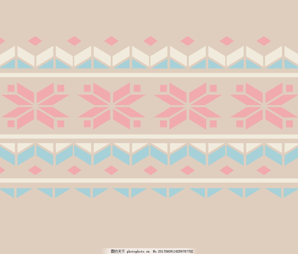 毛衣花纹可爱下雪主题服装图案矢量素材,粉色 欧式花纹-图行天下图库