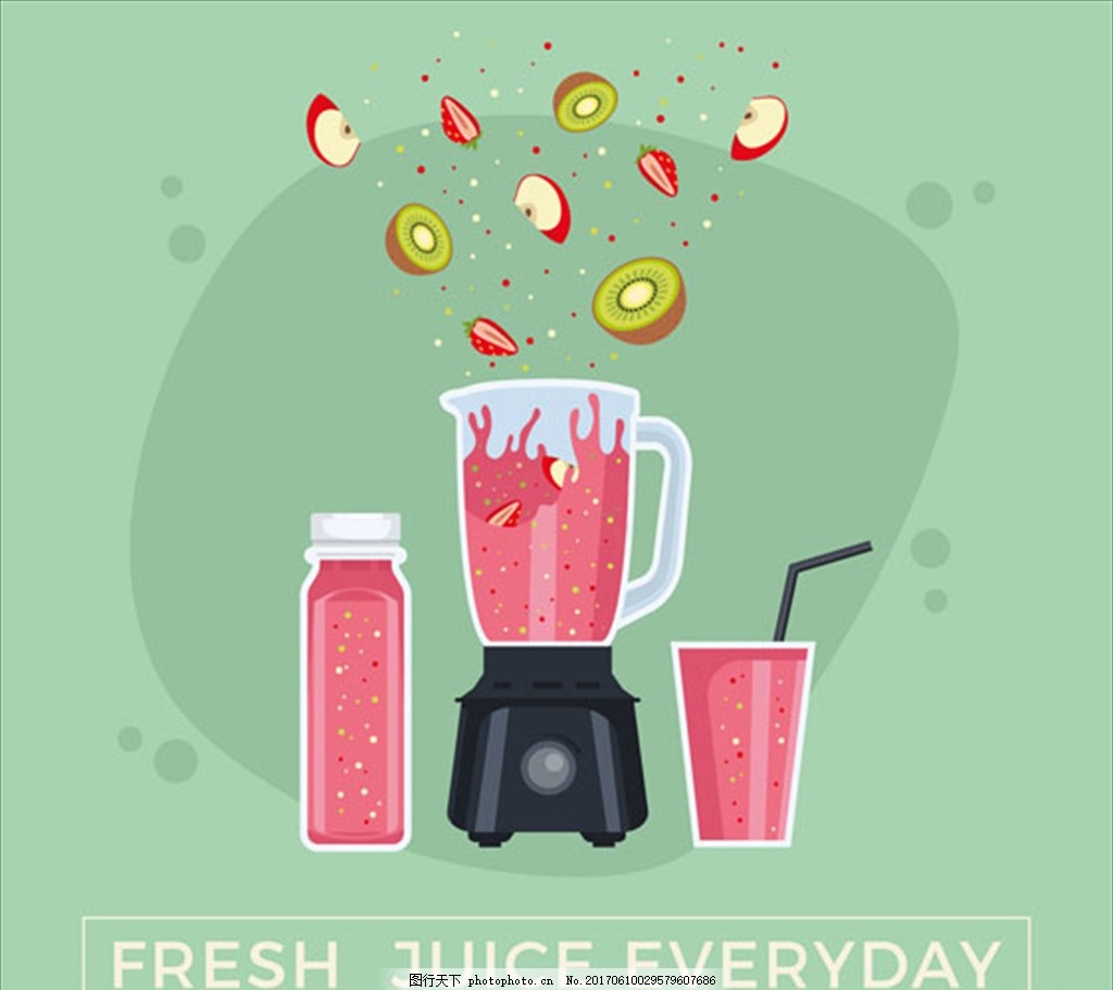 榨汁机与果汁海报,水果图片 水果海报 水果店 水