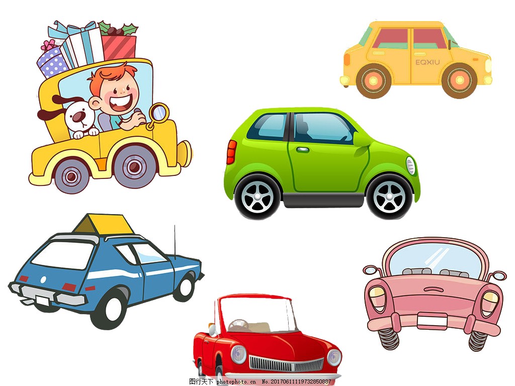 卡通可爱玩具小汽车小轿车设计元素,动画-图行天下图库