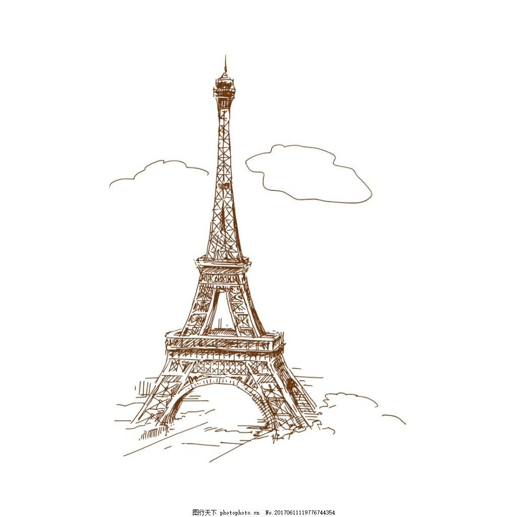 Рисунок Эйфелевой башни карандашом