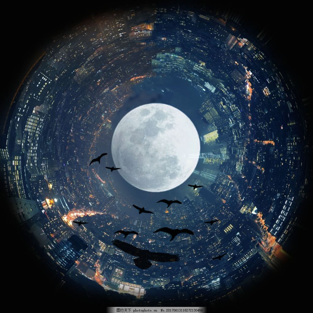 黑洞城市黑色背景psd