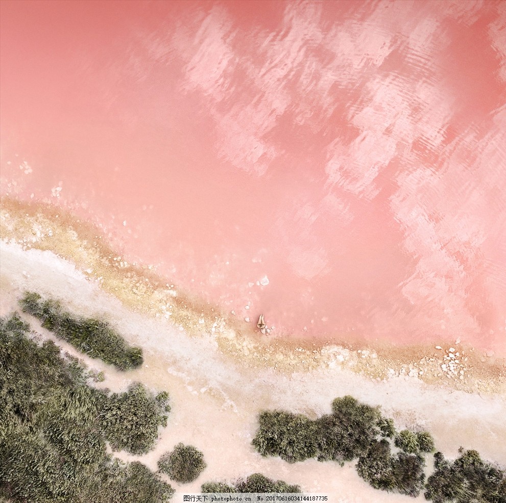 粉色海滩 俯拍