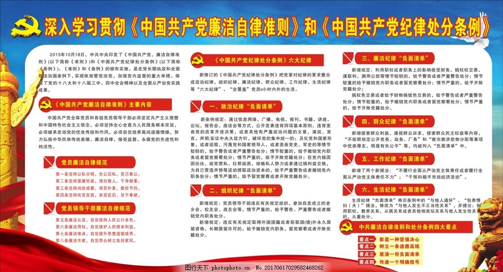 中国共产党自律准则和处分条例,中共 负面清单