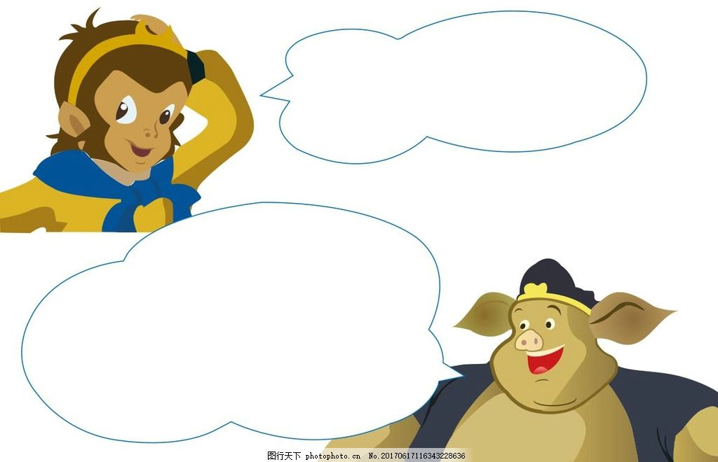 孙悟空和猪八戒矢量图图片_自然风景_高清素材_图行天下图库