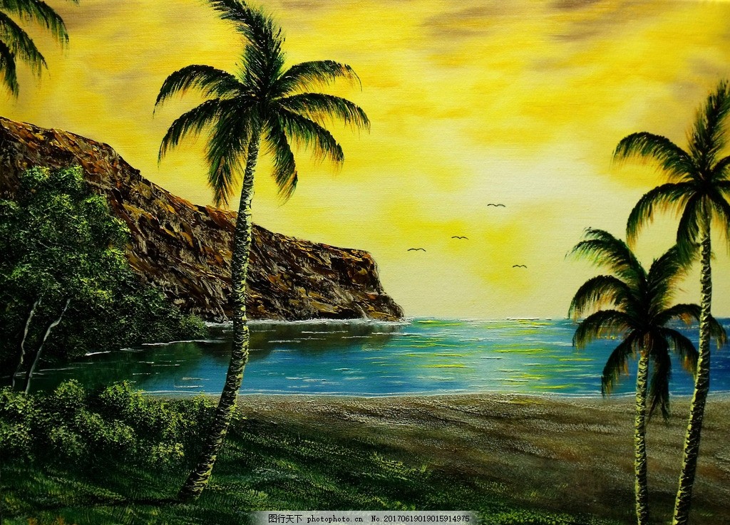 装饰画 油画 画 欧美 欧式 现代 家装 家庭 田园风 风景山水 古典 壁画 图 古典油画 唯美风景油画 风景画 油画艺术 西方油画 油画作品 流水生财 油画壁纸 风景壁画 田园 山水 高端 海滩 夕阳 棕榈树 椰树 椰子树 风景 设计艺术 绘画书法 TIF 设计 文化艺术 绘画书法 72DPI TIF