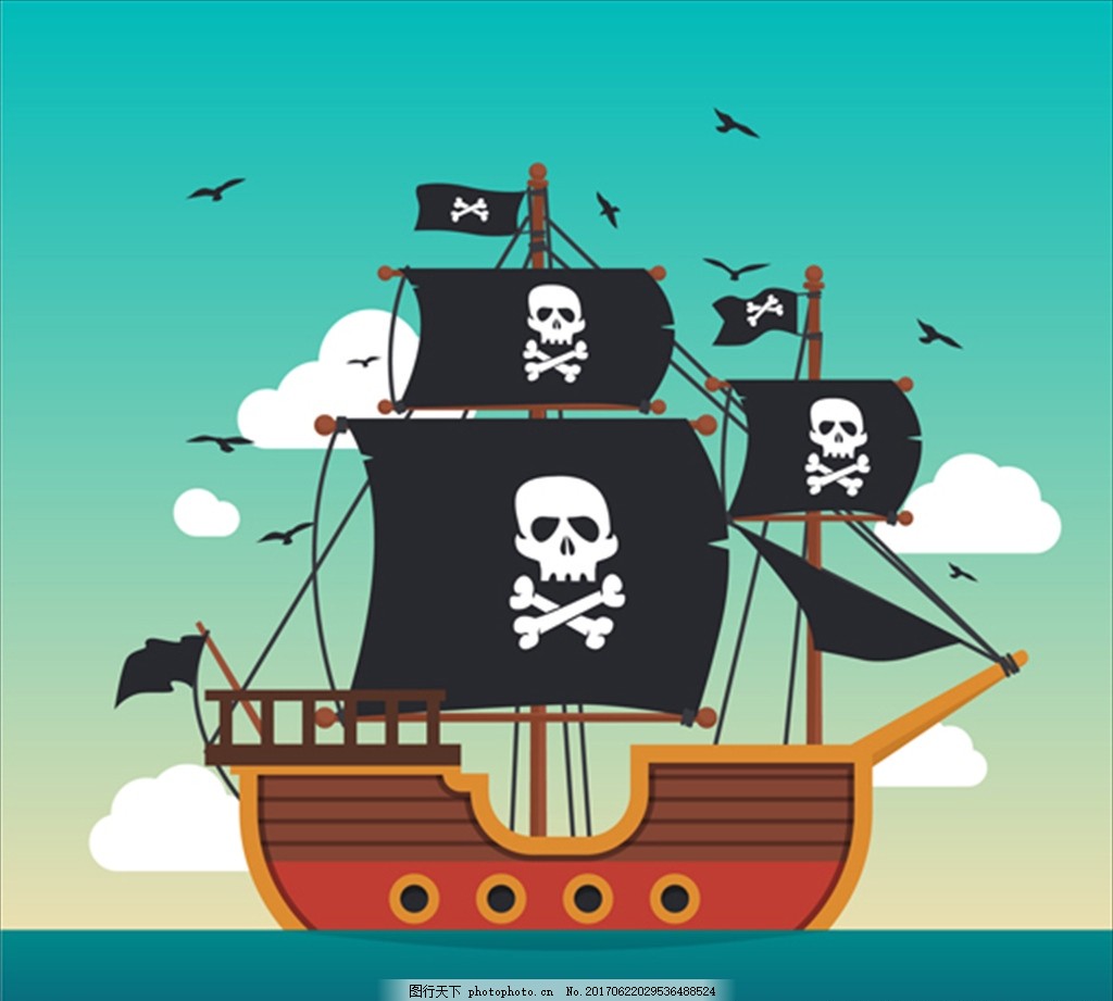 平面海盗船背景的设计